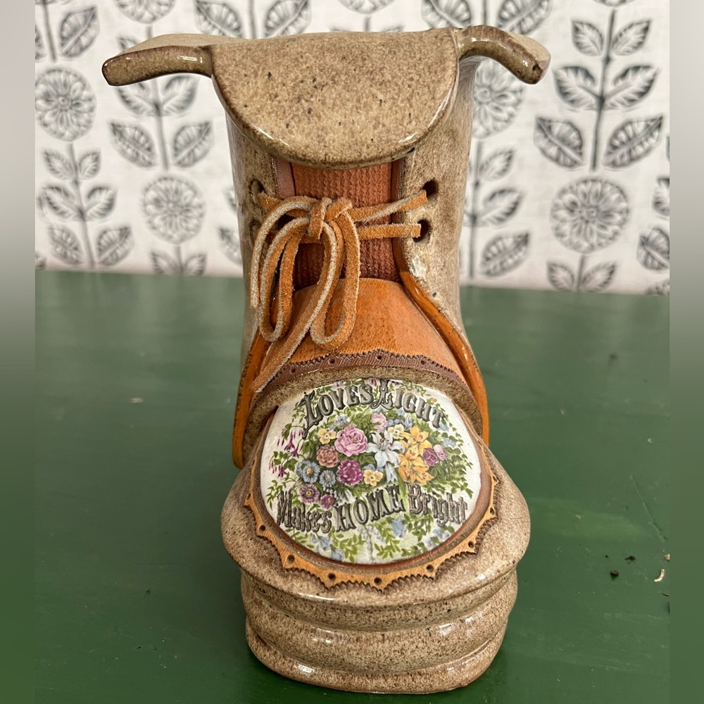 Vintage clay cobbler ceramic boot